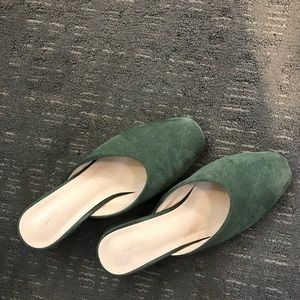 Olive green mules